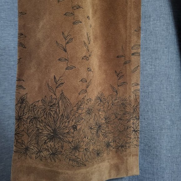 Genuine Leather High rise pants Size 12 Brown sustainable affordable fashion - Picture 8 of 11